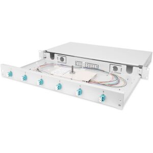 Digitus 1U Optikai Szál Splice Box - 6x LC DX OM3 138705597 - Digitus