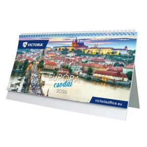 VICTORIA OFFICE Európa Csodái 2026 Asztali Naptár 138708269 - Naptár