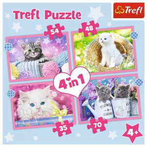 Trefl 4-in-1 Kätzchen Puzzle Box Bild - Trefl Puzzle
