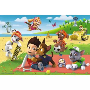 Puzzle Trefl Paw Patrol Distracție la Plajă 24 Maxi, cu Ryder și cățelușii Paw Patrol bucurându-se de o zi la plajă - Trefl Puzzle