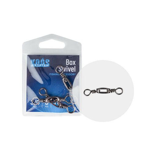 KOOS Brass Box Swivel 6/0, extra erős forgó harcsahorgászathoz, 2db - Horgász forgó és kapocs