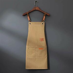 Vászon Kötény Keresztezett Pántokkal - 3 Zseb, Főzéshez, Kertészkedéshez