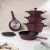 Berlinger Haus Leonardo Nordic Burgundy Cookware Set with Frying Pan and Trivets