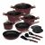 Berlinger Haus Leonardo Nordic Collection 15-Piece Cookware Set - Burgundy and Wood Finish