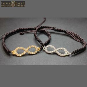 Páros Végtelen Karkötő Szett - Arany és Ezüst Kristályokkal