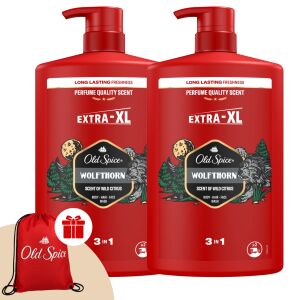 Old Spice Wolfthorn 3in1 Shampoo und Duschgel 2x1000ml mit gratis Turnbeutel - Badezimmer