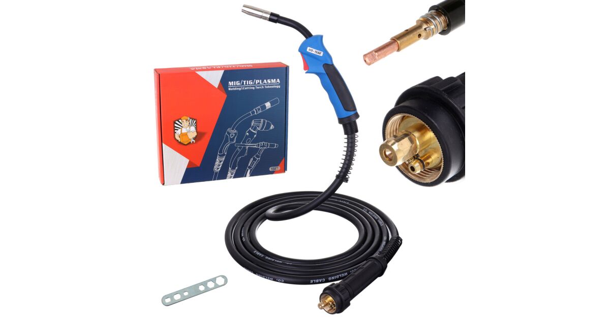 Pistolet de sudură, 5 metri MB15 MIG MAG cu conector Euro și mufă Euro ...
