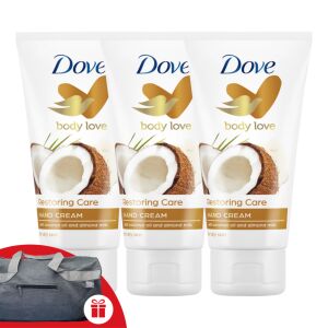 Dove Restoring Ritual Krem do rąk 3x75ml + Torba sportowa gratis - Dove