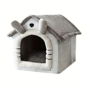 NEXTLY szürke ház alakú kutya- és macskaágy izolált - Macska fekhely