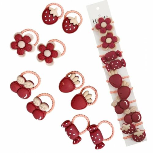 Gyümölcsös és Állatos Hajgumi Szett - 10 db, Gyerekeknek 138719340