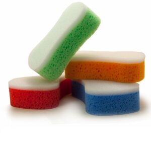 Farebná špongia s dvojitým účinkom 138719972 - Kúpacie špongie, utierky, rukavice pre bábätká