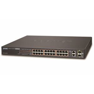 Przełącznik Planet FGSW-2624HPS4 L2, 24x100Mb, 2x1Gb SFP, 24x PoE 802.3at 420W 138720124 - Planet