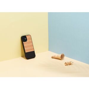 Puzdro MAN&WOOD pre iPhone 12 mini s motívom rybej kosti, čierne