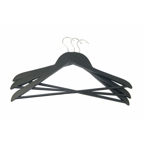 Vešiaky na oblečenie 3 ks. Drevené 44,5 cm rôzne farby, čierna/modrá/svetlosivá/biela 138720188