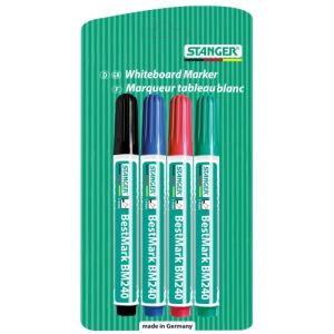 STANGER BestMark BM240 Fehér Tábla Marker Készlet - 4 db, 1-3mm