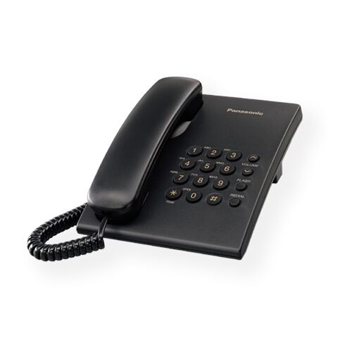 Стационарен телефон с кабел Panasonic KX-TS500FXB, черен