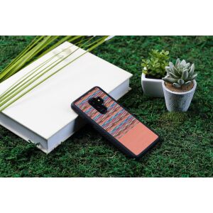 Husă MAN&WOOD pentru smartphone Galaxy S9 Plus, model maro-negru