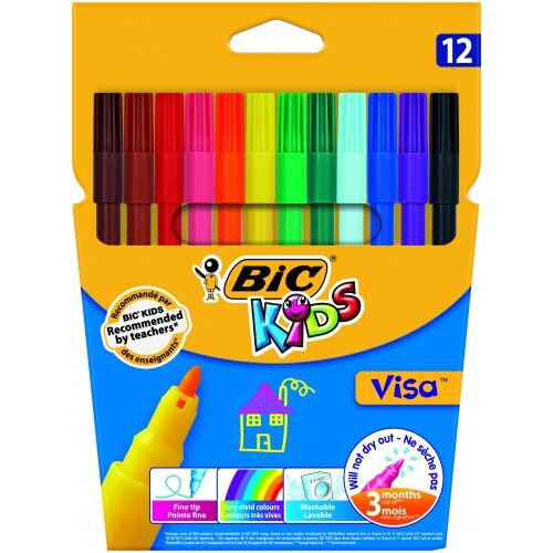Fixky BIC KIDS VISA, 12 farieb 002758 138721101