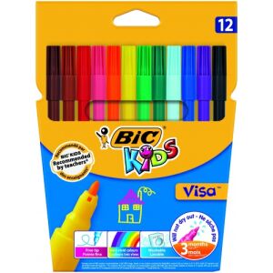 Pisaki BIC KIDS VISA, 12 kolorów 002758 138721101 - Filctoll