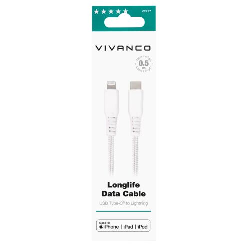 Kábel Vivanco USB-C - Lightning 0,5 m, biely (62227) 138721471