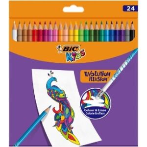 Kredki ołówkowe zmazywalne BIC Kids Evolution Illusion 24 kolory