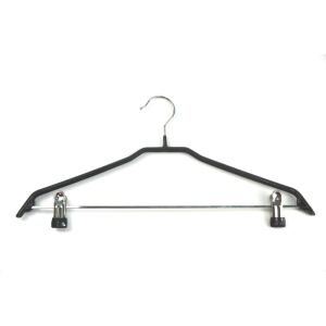 Kleiderbügel mit Clips 2 Stück Stahl/Vinyl Rutschfest 44cm schwarz 138722155 - Innenarchitektur