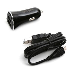 Platinet auto punjač + kabel 2xUSB 3400mA, crni (43719) 138722425 - Auto punjač