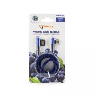 Sbox USB->Micro USB 90 M/M 1,5m USB-MICRO-90BL čučoriedkovo modrá