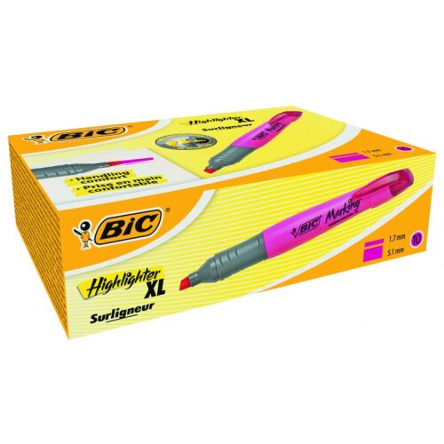 BIC Textmarker XL 2-5 mm, rosa, Box 10 Stück 247130