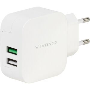 Ładowarka Vivanco USB 2,4A/1A, biała (37563) 138724015 - Vivanco
