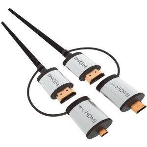 Omega HDMI kábel 1,5m s HDMI, Mini HDMI a Micro HDMI adaptérmi - Omega