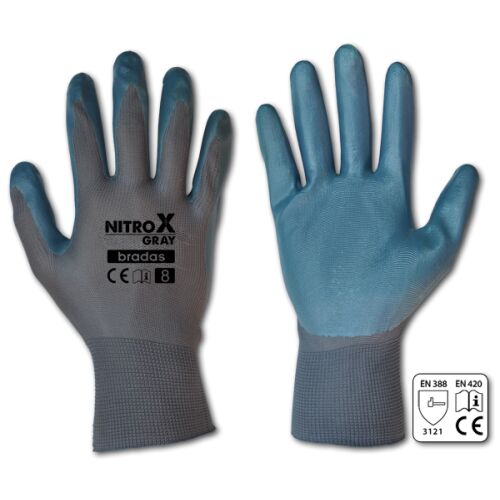 Bradas Nitrox Gray Nitril Kesztyű - 9-es Méret, Védőkesztyű 138724265