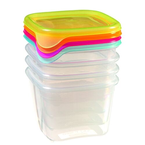 Set posuda za hranu, 4 komada, kvadratne, 4x0,45L, Fresh&Go mix 138726097