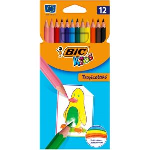 Creioane colorate BIC TROPICOLORS 12 culori 022503 138726650 - Creioane colorate