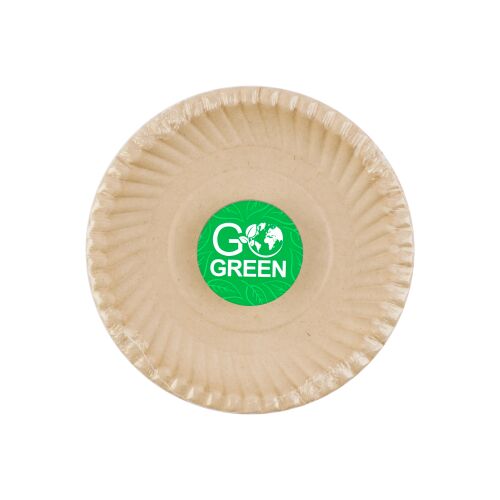 Kompostovateľné taniere z cukrovej trstiny so vzorom Go Green Ø15cm 10 ks./ 0,08kg 138727050