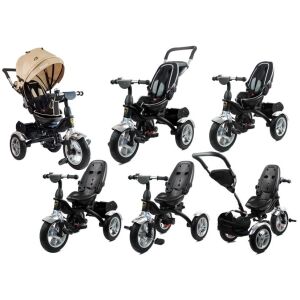 Lean Toys PRO600 Multifunkciós Tricikli - Tolókaros, Napfénytetős