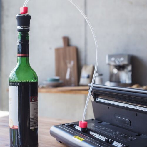 Gastroback Advanced Scale 46012 Vakuumierer mit Wein-Vakuumieraufsatz zur Konservierung von Wein