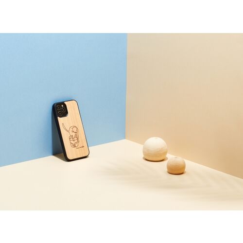 MAN&WOOD iPhone 12/12 Pro Fa Tok - Macska és Piros Hal Minta 138728160