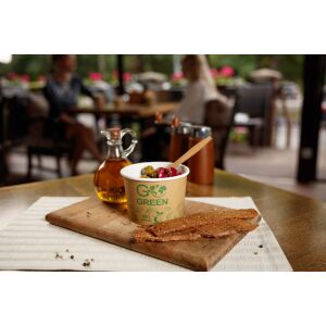 Recipiente alimentare compostabile cu capac Go Green 230ml 5 buc / 0,06 kg 138728227 - Tacâmuri de unică folosință