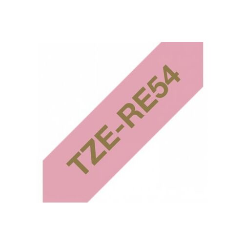 Brother TZE-RE54 24 мм златен фон розов сатен (4 м) 138728386