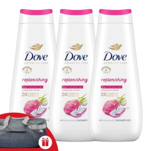 Dove Advanced Care Replenishing Shower Gel 3x400ml with free sports bag - Bathroom and Toilet Paper