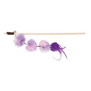 Trixie Pompom Labdás Macskajáték Pálca - 40cm, Tollakkal és Csengővel 138729171 - Macskatartás