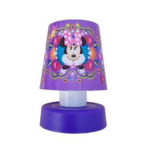 Disney Minnie Egér lila mini LED asztali lámpa - 11 cm, színváltós