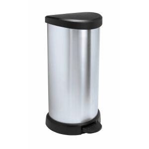 Deco Bin 40L silberner Treteimer aus Metall 140573236 - Mülleimer