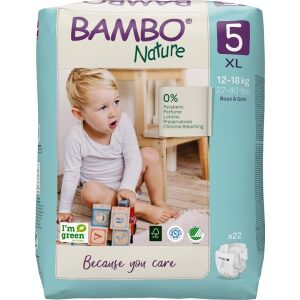 Bambo Nature 5 XL méretű eldobható pelenkák babáknak 12-18 kg, 22 darabos csomag - Pelenka