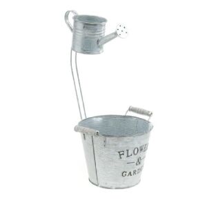 Virágos fém tároló öntözőkannával