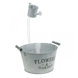 Virágos fém tároló és öntözőkanna