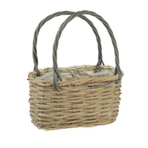 KÉTFÜLŰ RATTAN ÜLTETŐ KOSÁR