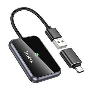 HOCO HU1 vezeték nélküli adapter USB, CarPlay kompatibilis, FEKETE 138740416 - Bluetooth adapter