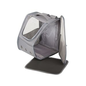 Kisállat Hordozó Hátizsák Ablakkal - Macska, Kutya, Nyúl - Szürke